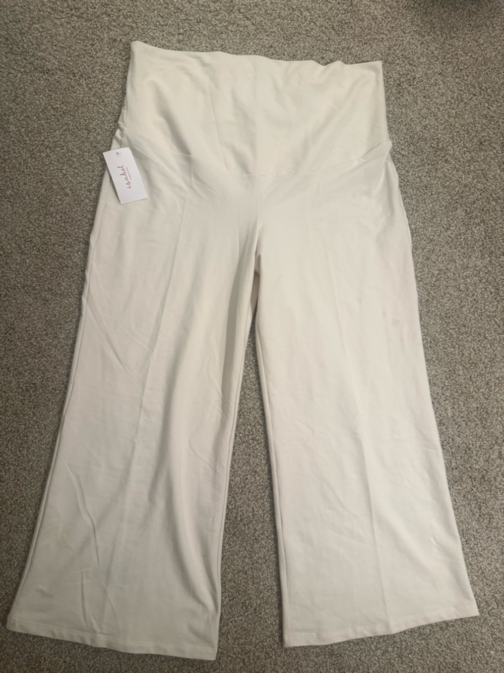 Ingrid & Isabel Cream Wide-Leg Maternity Pants